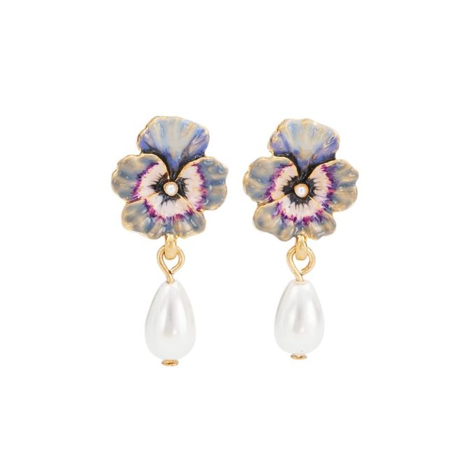 Hovedbilde Fable England Pansy & Pearl Drop Øredobber