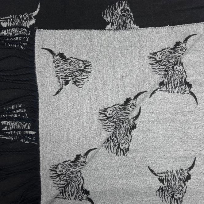 Hovedbilde Highland Cow skjerf – vendbart skjerf i ...