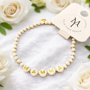 Hovedbilde MAMMA hvitt perlearmb&aring;nd – Malin Tveit ...