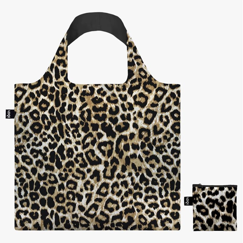 LOQI Leopard Recycled Tote Bag – Sammenleggbart handlenett med leopardmønster
