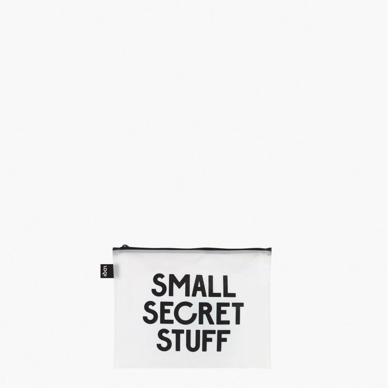LOQI Secret Stuff Zip Pockets – transparente oppbevaringsmapper i 3 størrelser