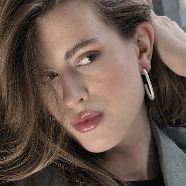 DANSK Tempeste In:Store Large Oval Hoops – S&oslash;lvbelagte &Oslash;redobber